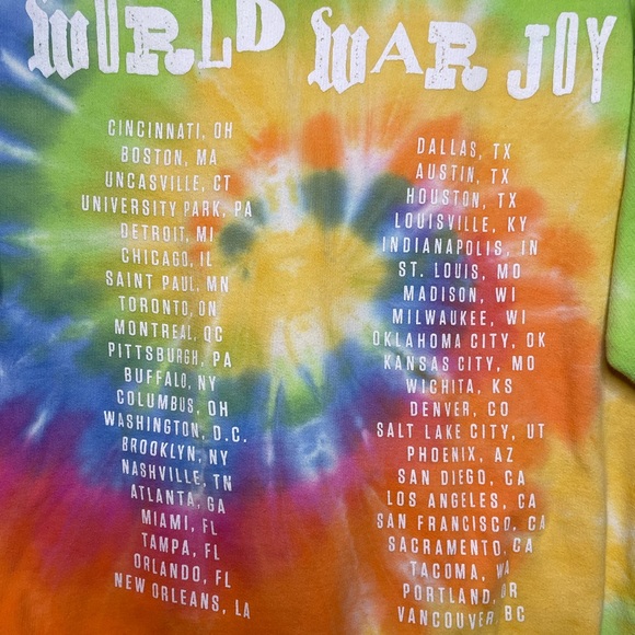 The Chainsmokers 2019 World War Joy Blue Tie Dye Concert Hoodie Size Small - Picture 8 of 12